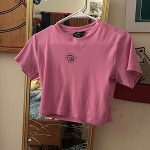 Pink baby tee crop top